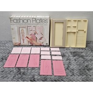 Vintage 1978 Tomy Fashion Plates 14 Pink Plates Drawing Design Set No. 2508